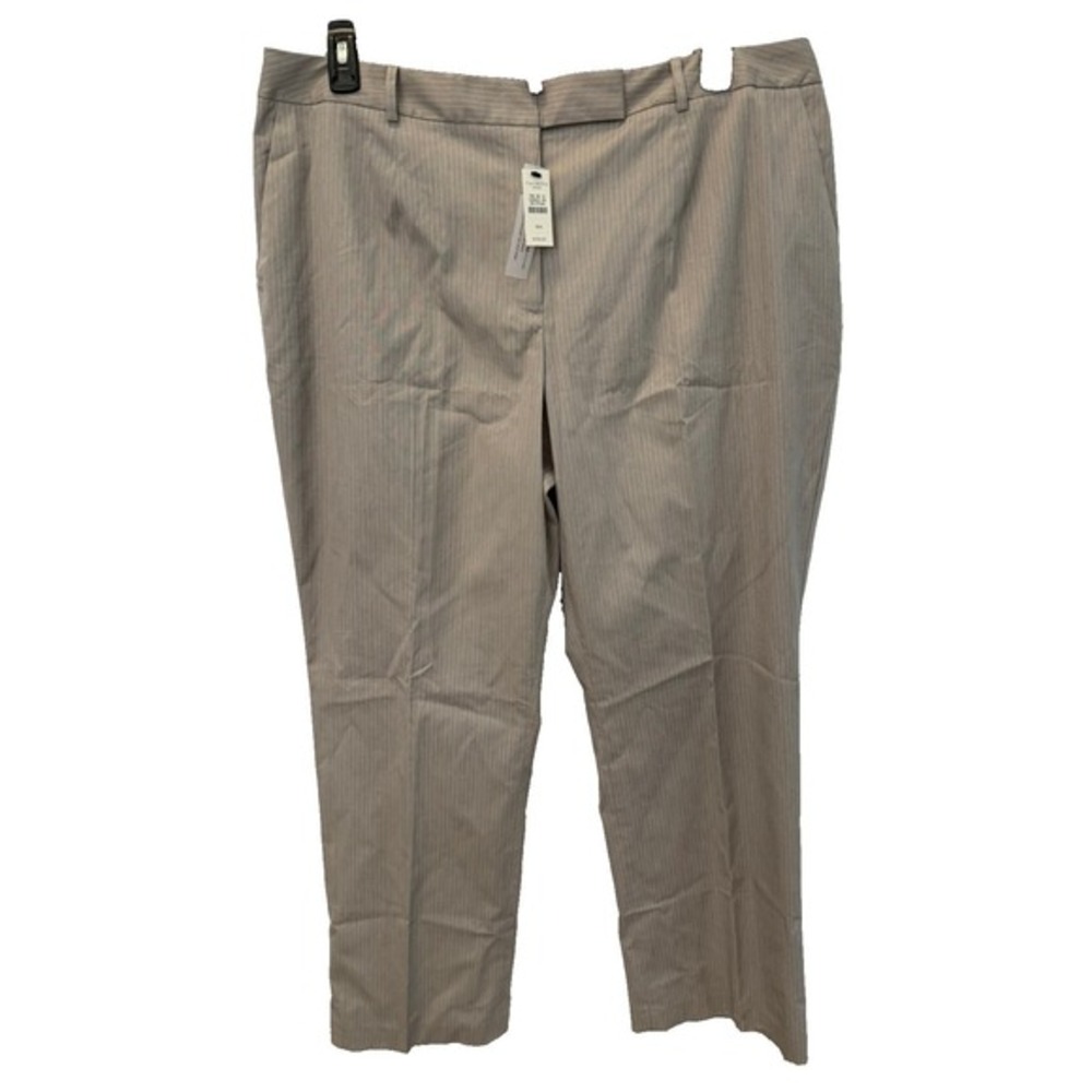 Talbots Woman Size 18W Heritage Grey Pinstripe Pants Stretch Waist NWT‎